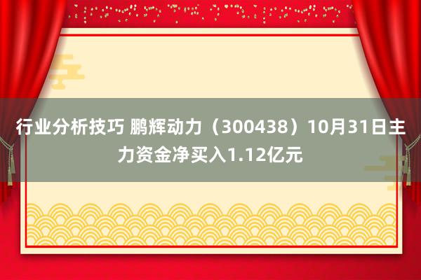 行业分析技巧 鹏辉动力（300438）10月31日主力资金净买入1.12亿元