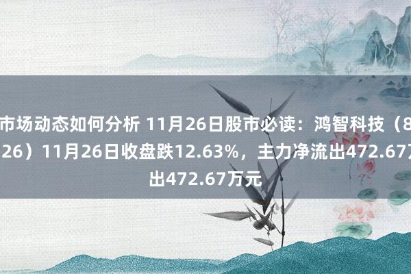 市场动态如何分析 11月26日股市必读：鸿智科技（870726）11月26日收盘跌12.63%，主力净流出472.67万元