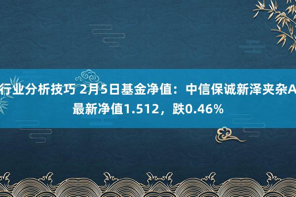 行业分析技巧 2月5日基金净值：中信保诚新泽夹杂A最新净值1.512，跌0.46%